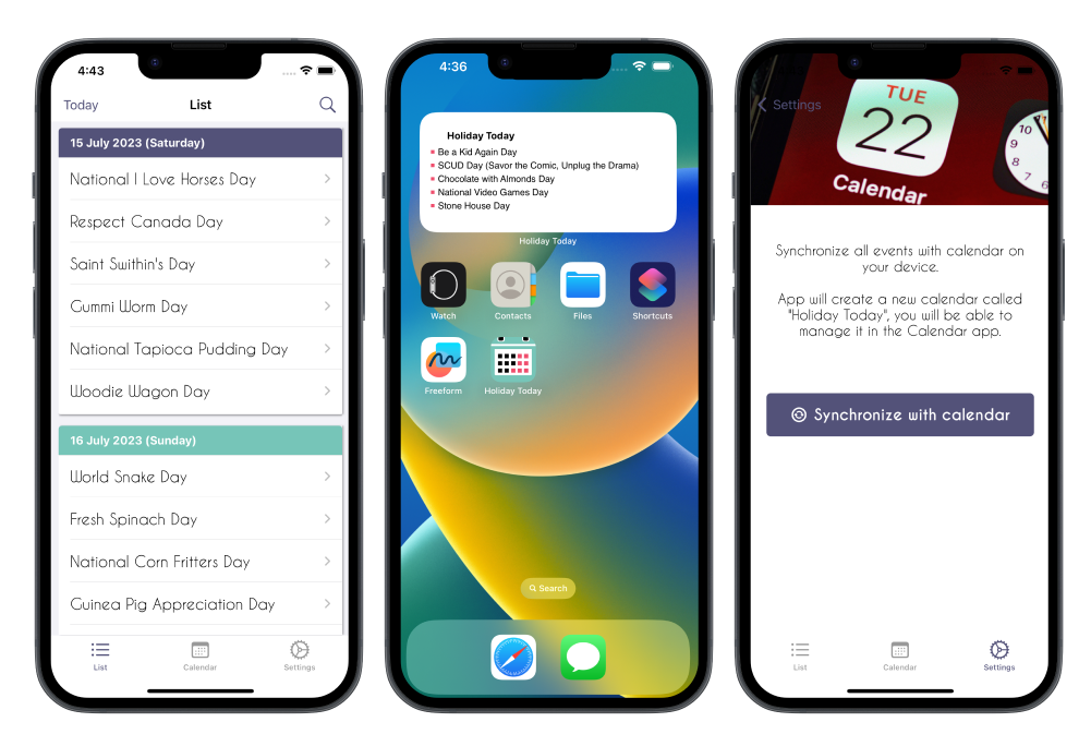 Feature image (list of events, widget, calendar)